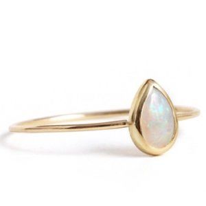 catbird opal teardrop pear ring 14k